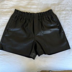 Mango Faux Leather Shorts